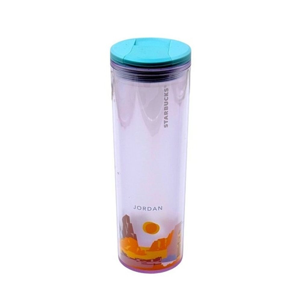 Starbucks Jordan 16oz Travel Tumbler Teal Flip Lid Rare Reusable Coffee Cup
